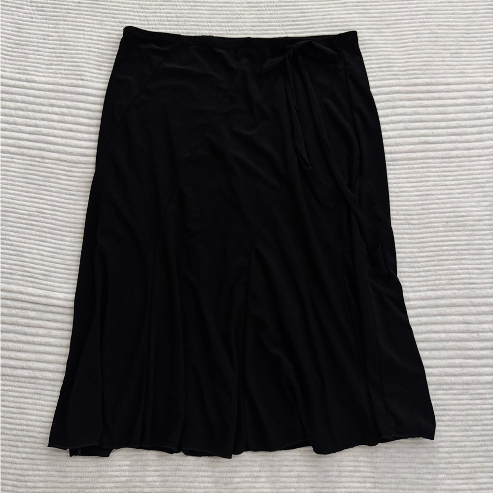 vintage black midi skirt with bow